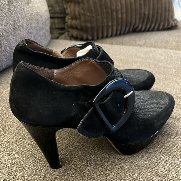 PACO GIL BLACK SUEDE, PATENT, TEXTILE BOOTIE SHOES SIZE 8 - Picture 3 of 13